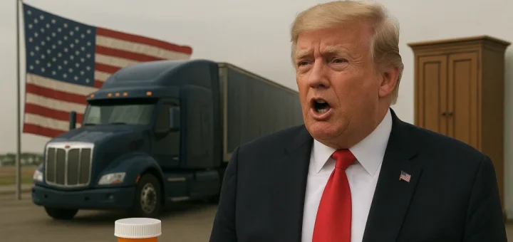 Trump verschärft den Handelskonflikt mit neuen Zöllen auf Medikamente, Lastwagen und Schränke