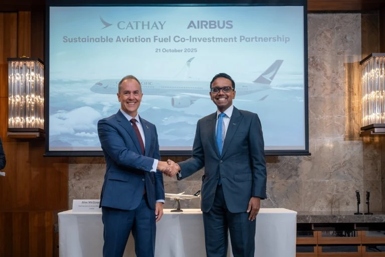 Cathay und Airbus arbeiten zusammen, um nachhaltigen Flugkraftstoff zu skalieren